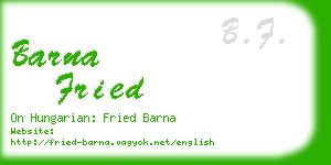 barna fried business card